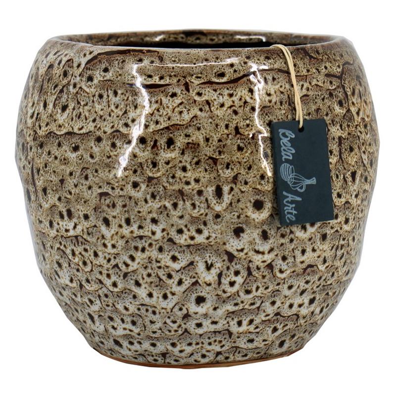 Pot Rijsel d18 h16cm brown es/14