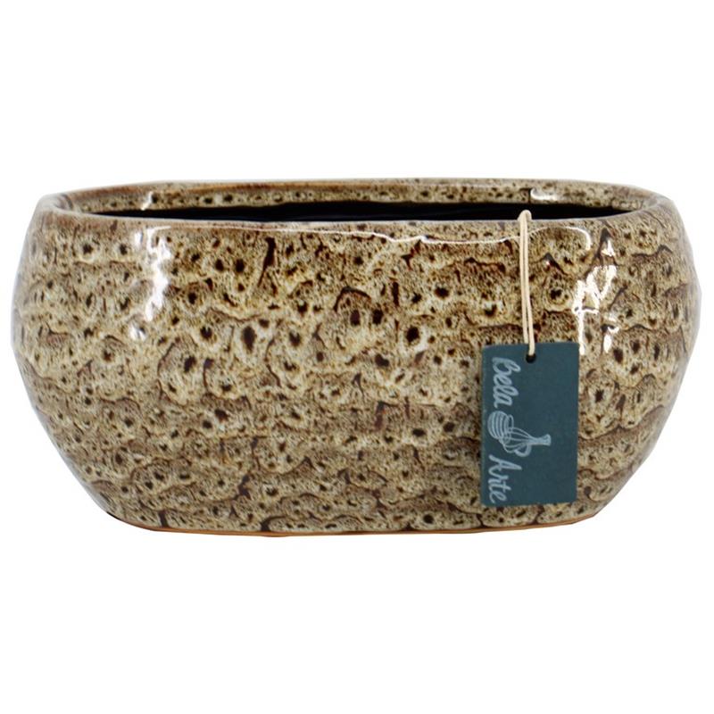 Pot Rijsel oval 25x14x12cm brown 2x es/10.5