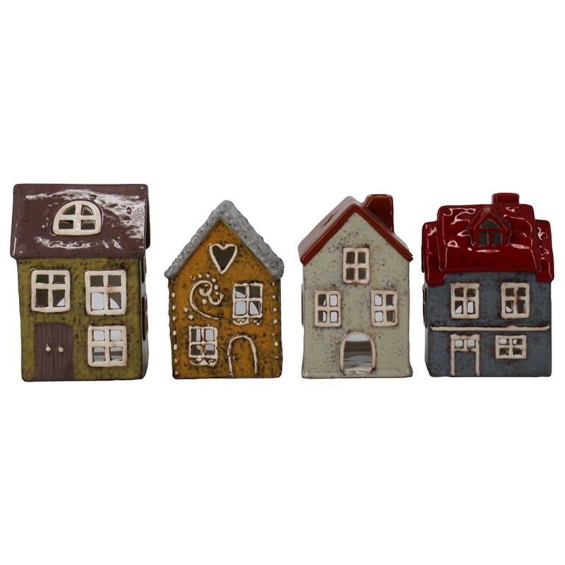 Decoration house 10.3x7.2x14.3cm 4ass