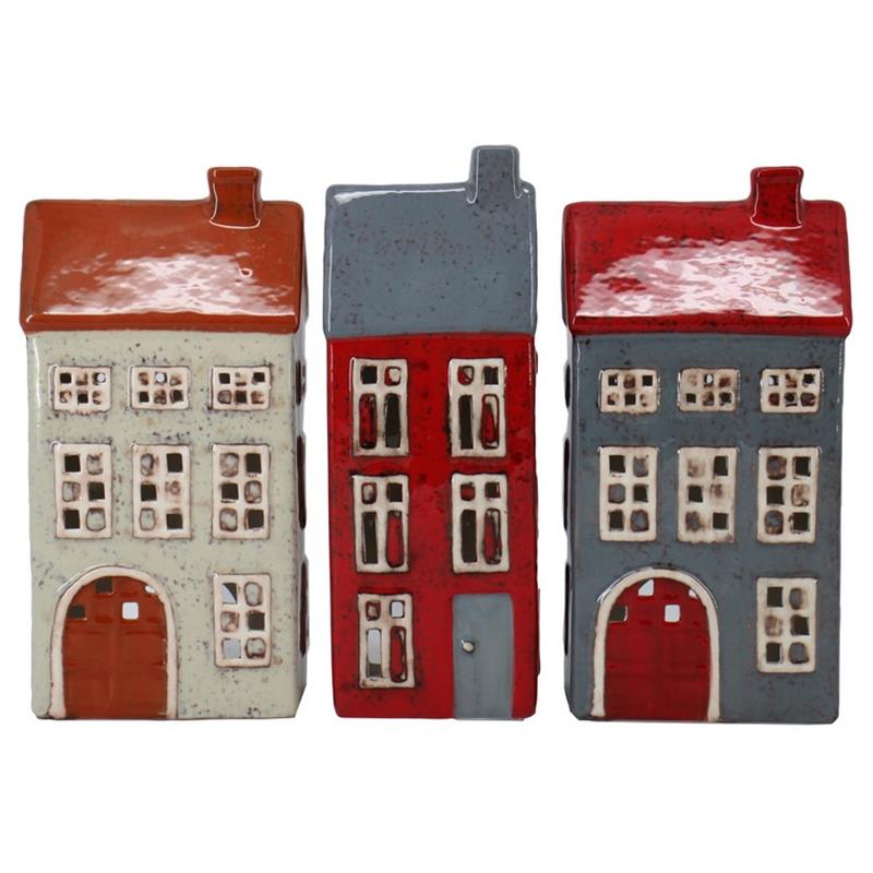 Decoration house 12.8x8.5x24.8cm 3ass