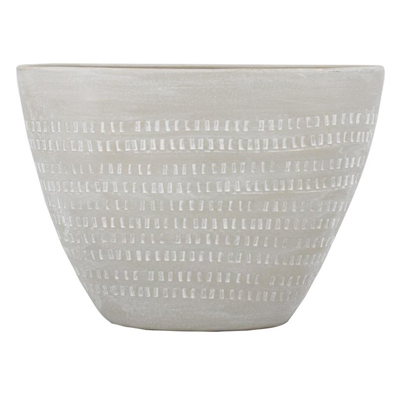 Pot Olivia ovaal 39x18x28cm grijs