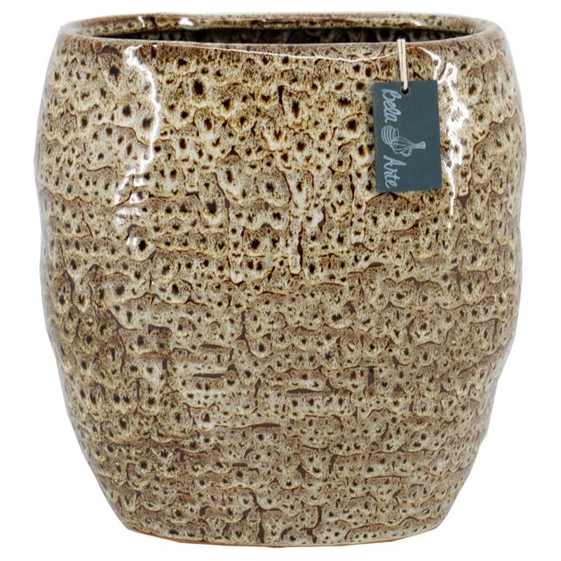 Pot Rijsel ovaal 26x18x27cm bruin 2x es/12