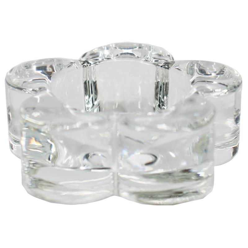 Photophore verre fleur d7.2 h2.5cm