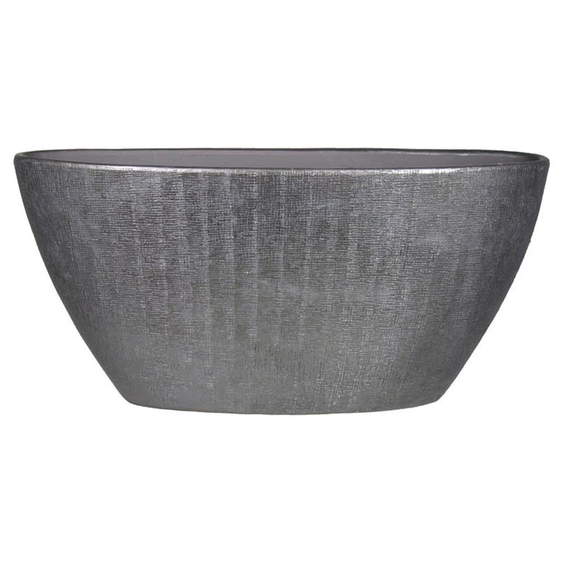 Pot Mira ovale 73x17x36cm noir industriel