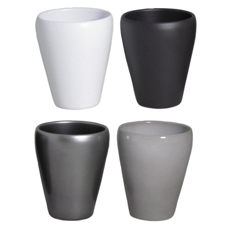 Vase Liv d14 h17cm blanc/antra/pierre/met. es/12 1/4 palette