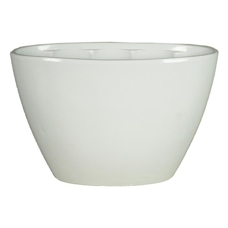 Macetero Eef ovalo 32x14.5x22.5cm blanco 2x es/12