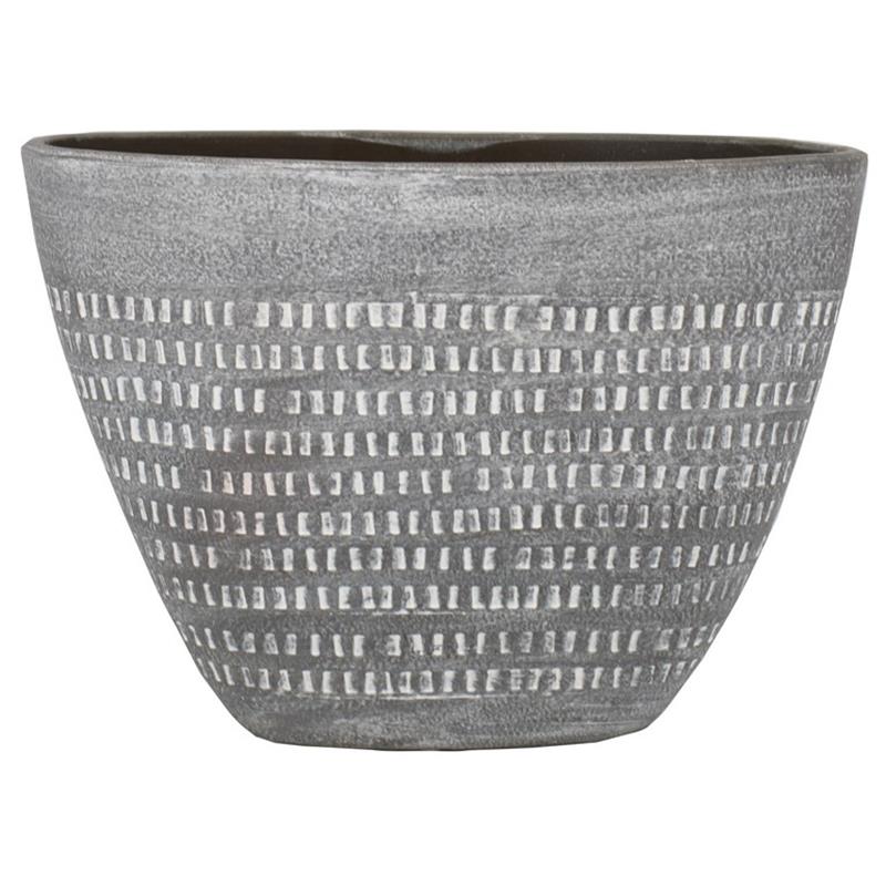 Topf Olivia oval 39x18x28Zm braun
