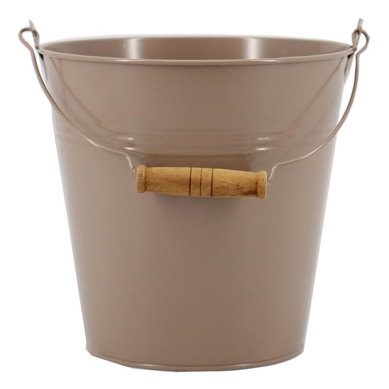 Bucket Dresden zinc d22 h21cm taupe matte es/21