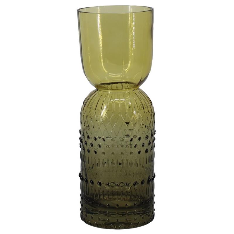 Florero Sophia d10.5 a28.3cm two-tone coñac/smoke