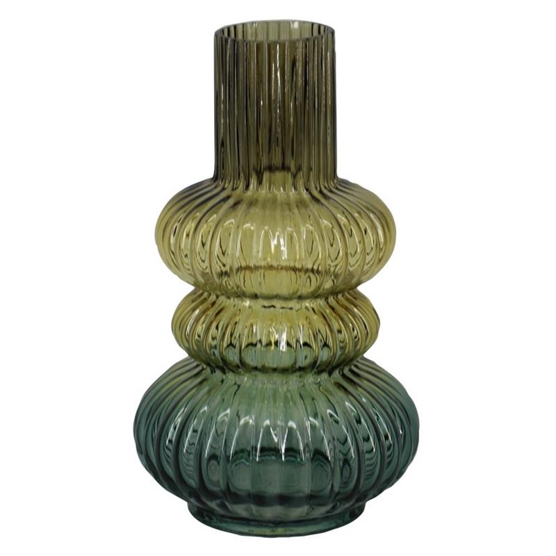 Florero Sophia d14.6 a25.2cm three-tone smoke/coñac/azul