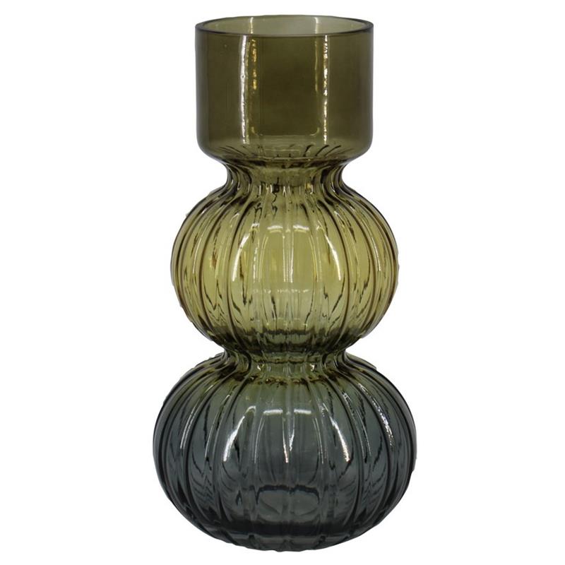 Florero Sophia d12.7 a25cm three-tone smoke/coñac/azul