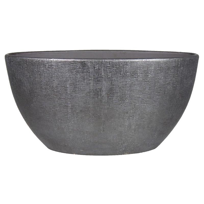 Macetero Mira ovalo 49x20x25cm industrial negro
