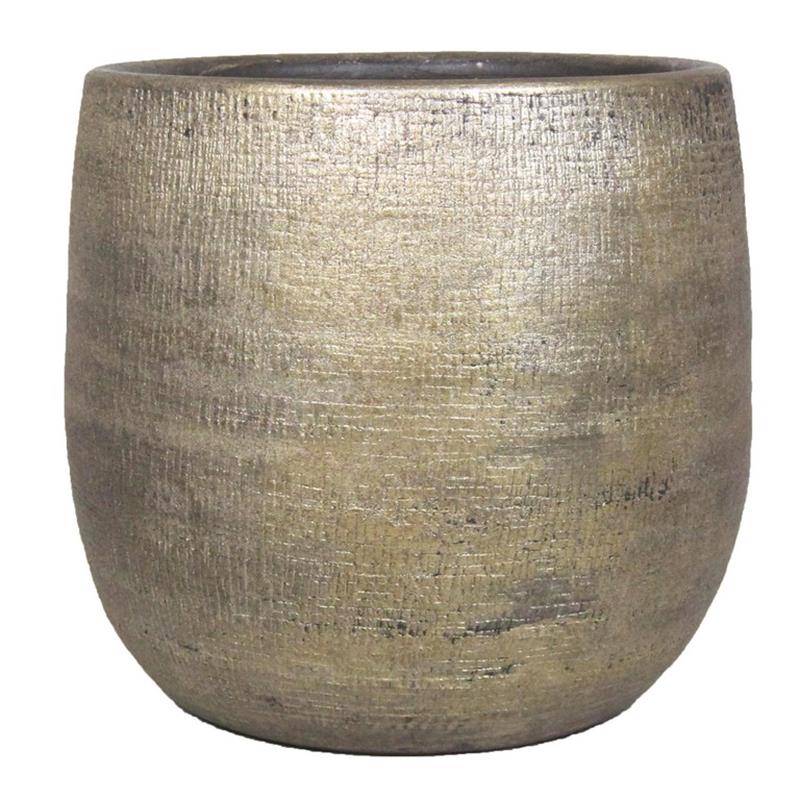 Macetero Mira d18 a16cm industrial oro