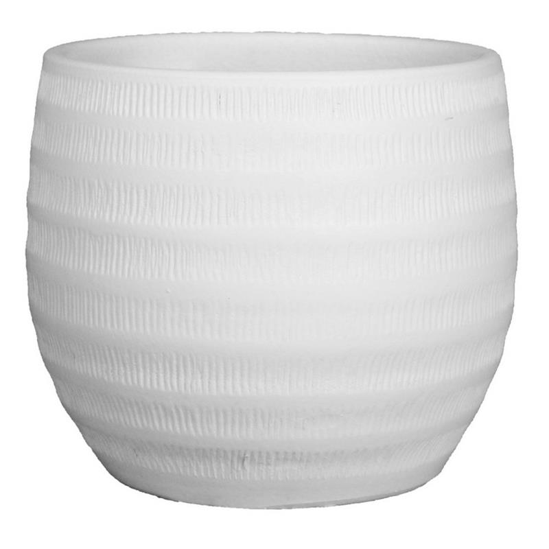 Macetero Lena d20 a17cm blanco mate