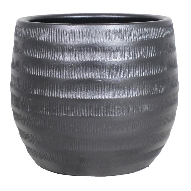 Macetero Lena d20 a17cm negro mate