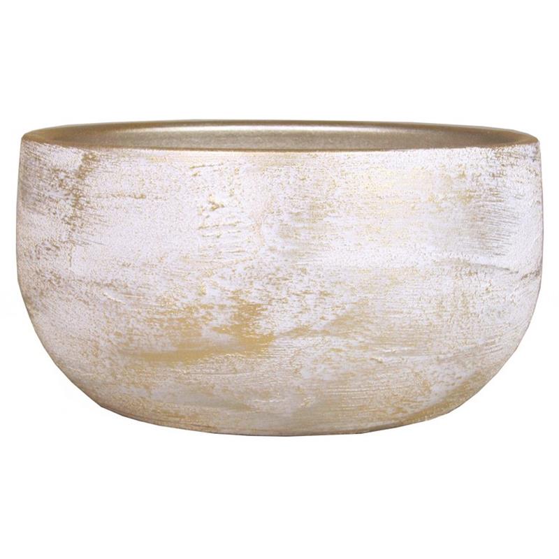SCHAAL MADEIRA D28 H13CM WIT GOUD