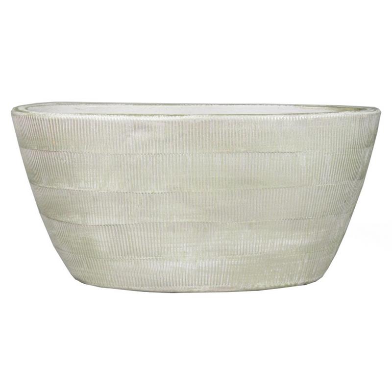 Macetero Abby ovalo 30x15x14cm gris claro