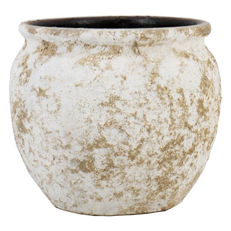 Pot Vales d14/16 h13cm blanc antique