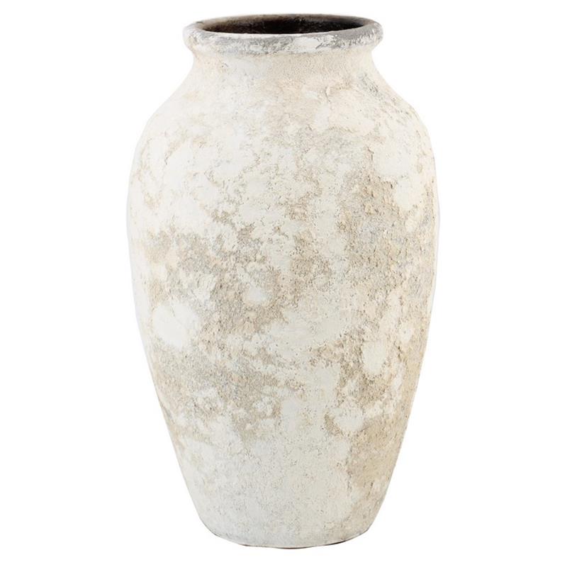 Vase Vales d17/22 h40cm blanc antique