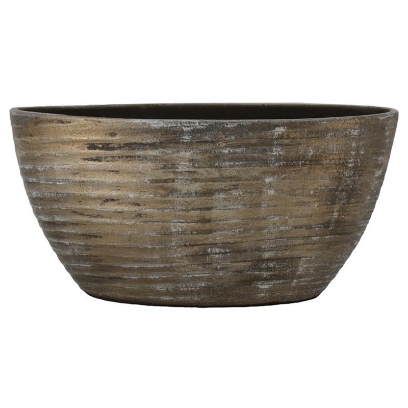 Topf Funchal oval 49x20x25cm braun