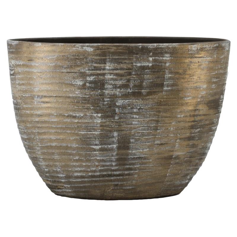 Topf Funchal oval 50x20x36cm braun