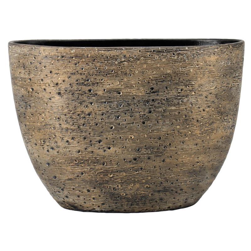 Macetero Aveiro ovalo 50x20x36cm oro marrón