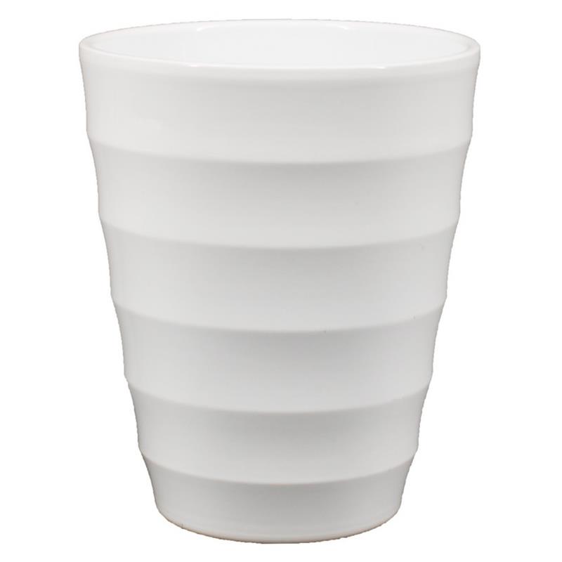 Florero Ribbel acanalado d14 a17cm blanco es/12
