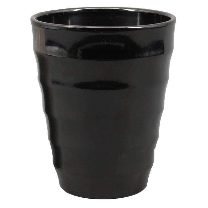 Florero Ribbel acanalado d14 a17cm negro es/12