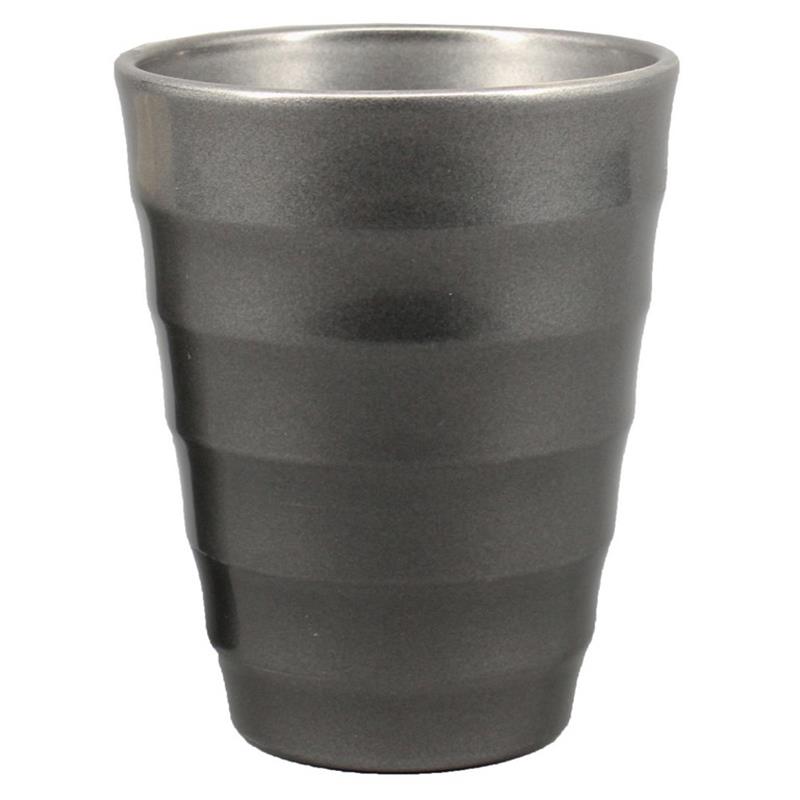 Florero Ribbel acanalado d14 a17cm metalico es/12