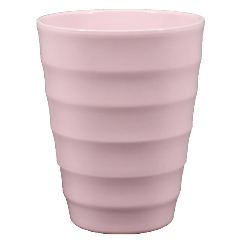 Florero Ribbel acanalado d14 a17cm rosa pastel es/12