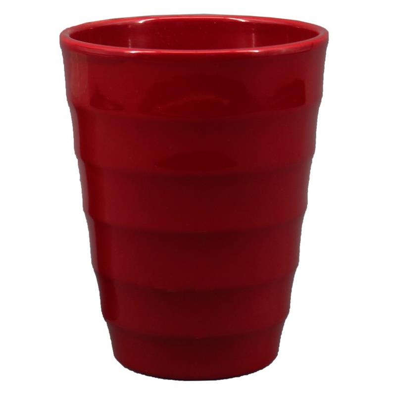 Florero Ribbel acanalado d14 a17cm rojo vino es/12