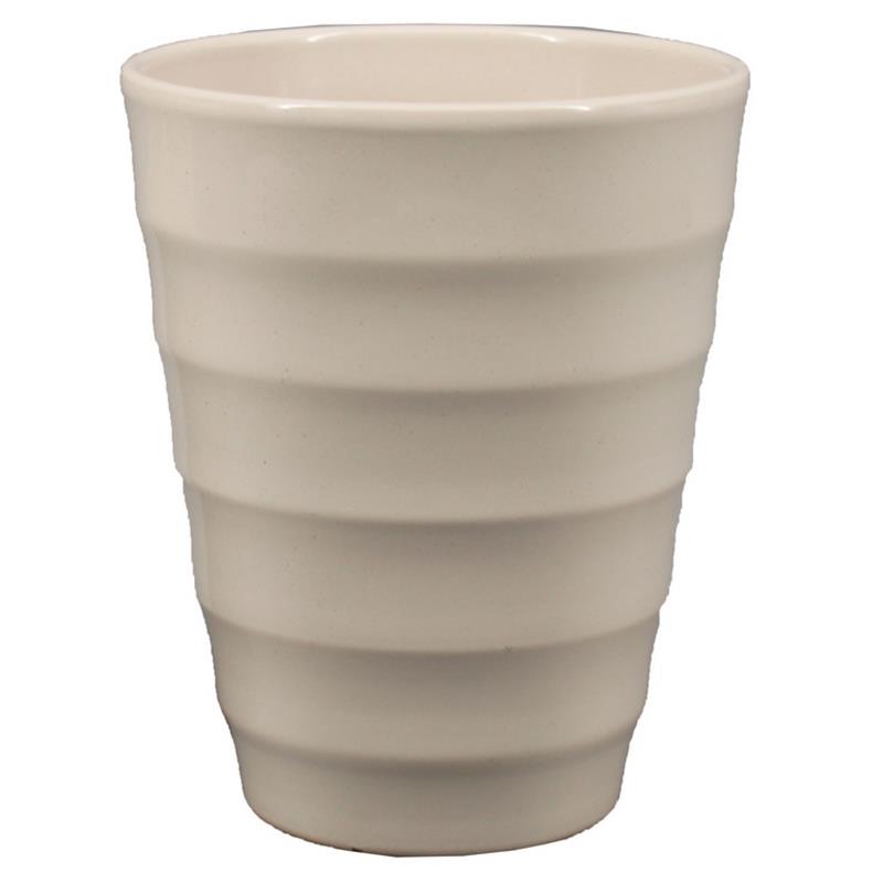 Florero Ribbel acanalado d14 a17cm gris es/12