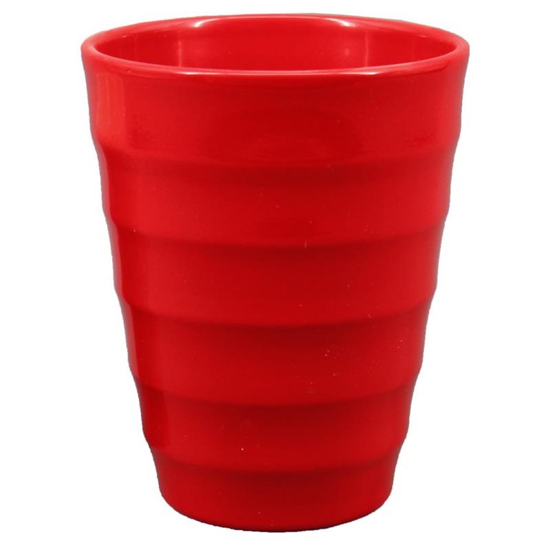 Florero Ribbel acanalado d14 a17cm rojo