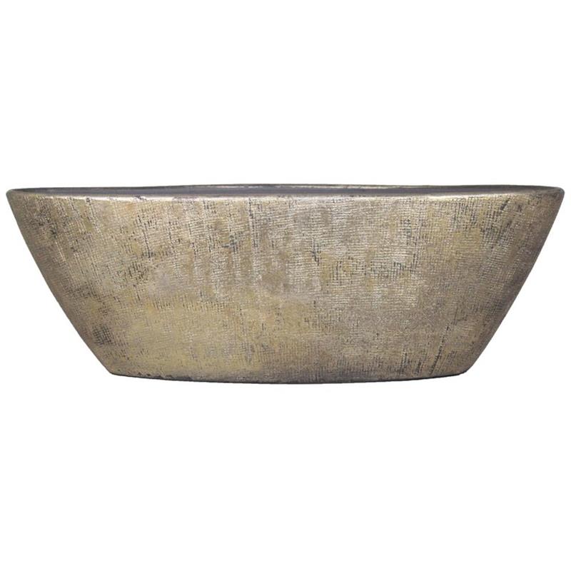 Pot Mira ovaal 69x17x25cm industrieel goud