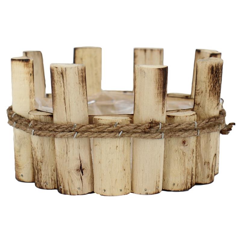 Jardinière bois Normandie ronde d19 h10cm
