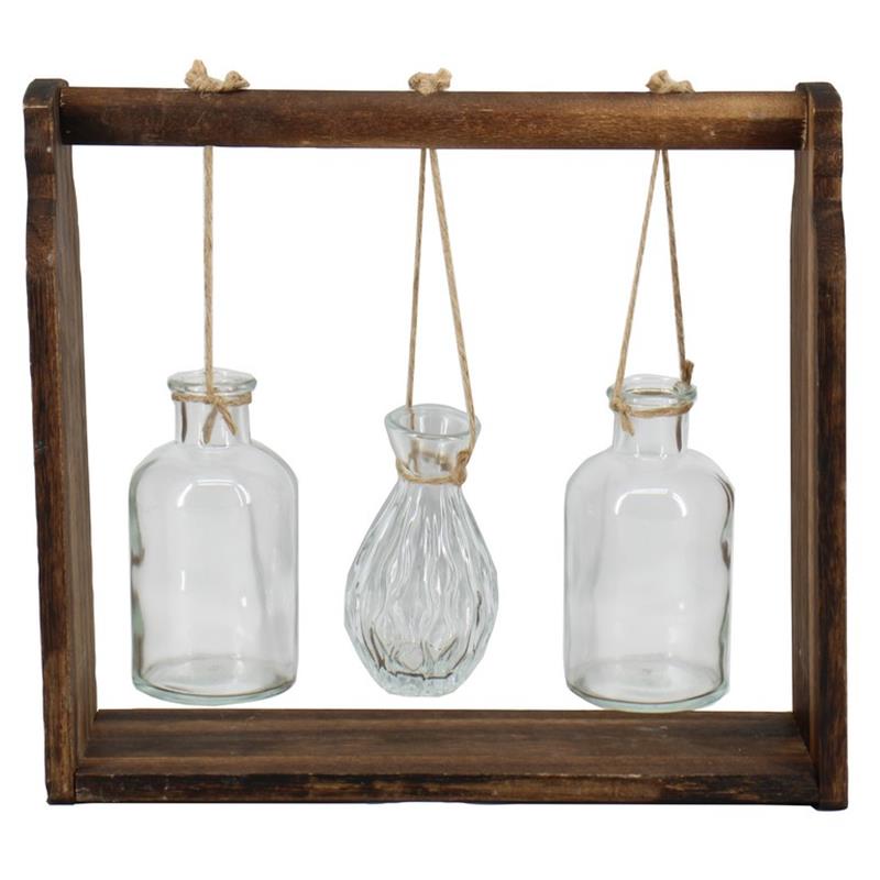 Decoration Regal m/3 Flashen 31x10x28cm Holz