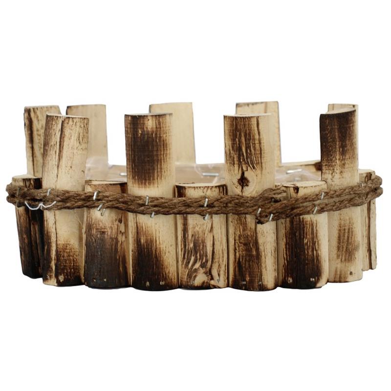 Jardinière bois Normandie ovale 22x13x10cm