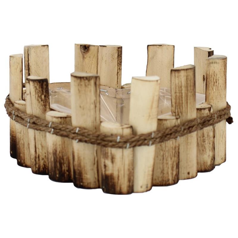 Jardinière bois Normandie coeur 21x21x10cm