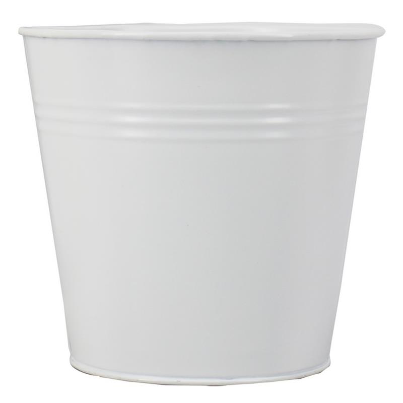 Bucket Bordeaux zinc d17.8 h17cm white matte es/17