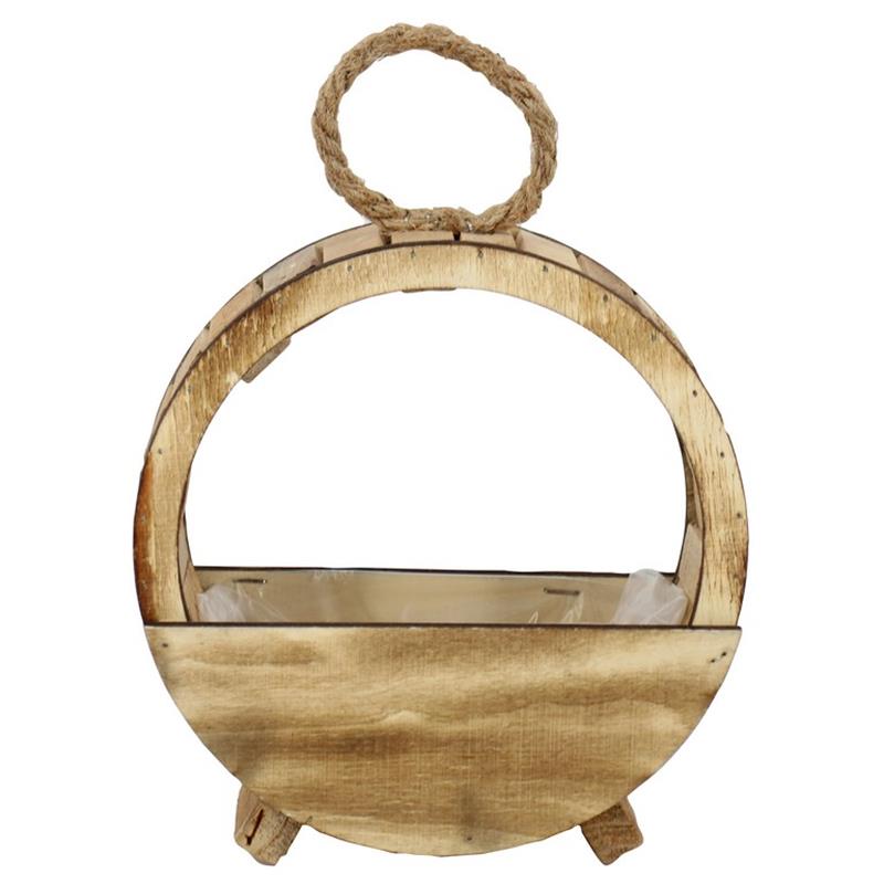 Planter runde 23x8x23.5cm Holz