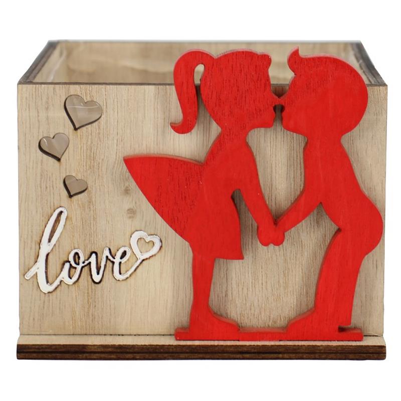 Dekoration Love 10.4x10.4x8cm Holz