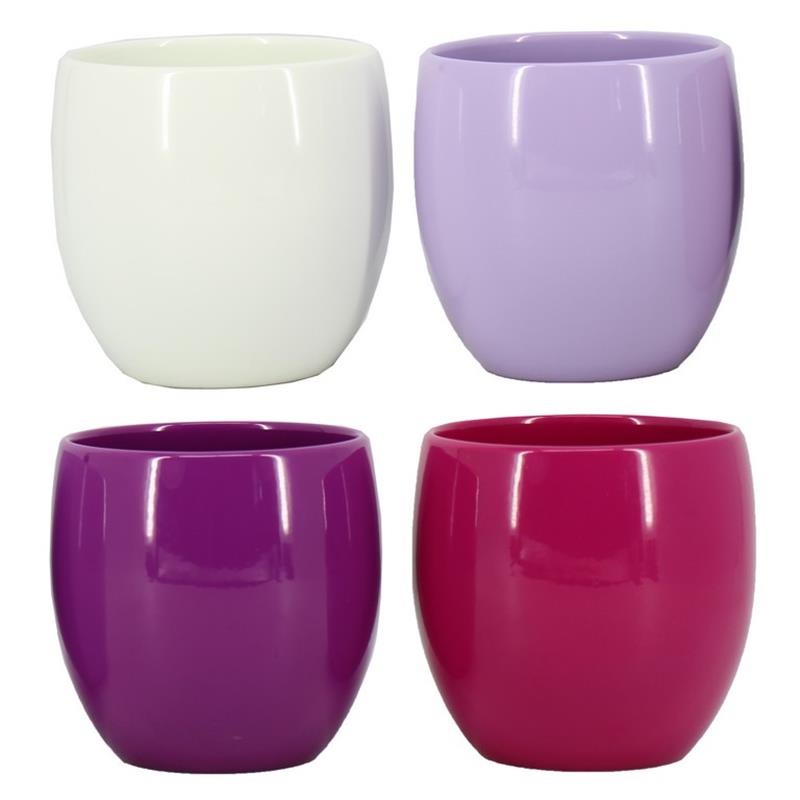 Pot Amy d12.5/13.5 h13.3cm vanil/lilac/pur/fuch es/12 1/4plt