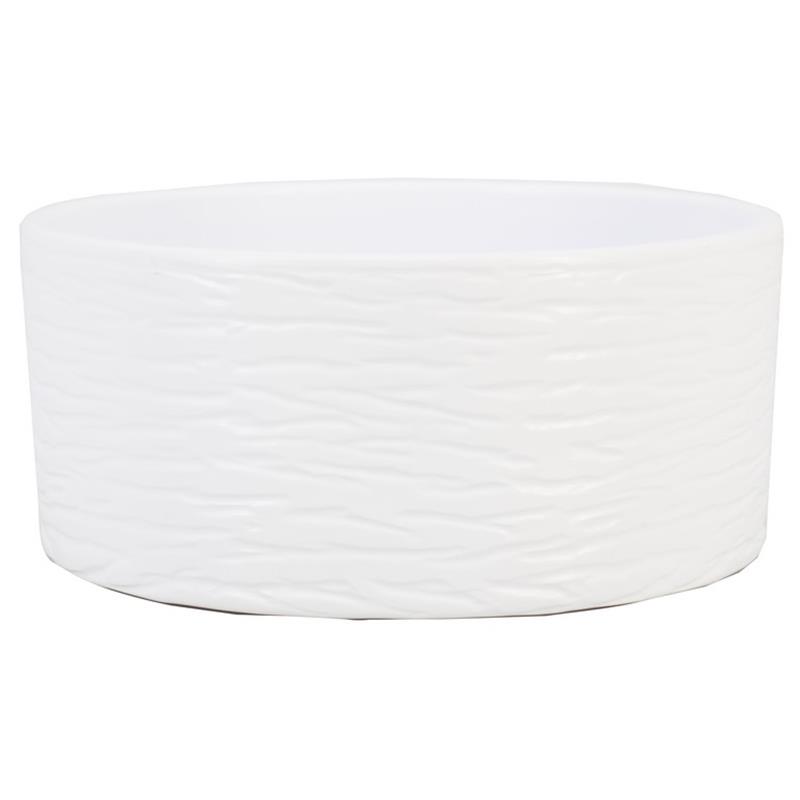 Schale Veere struc.D18.5 H9cm weiß matt