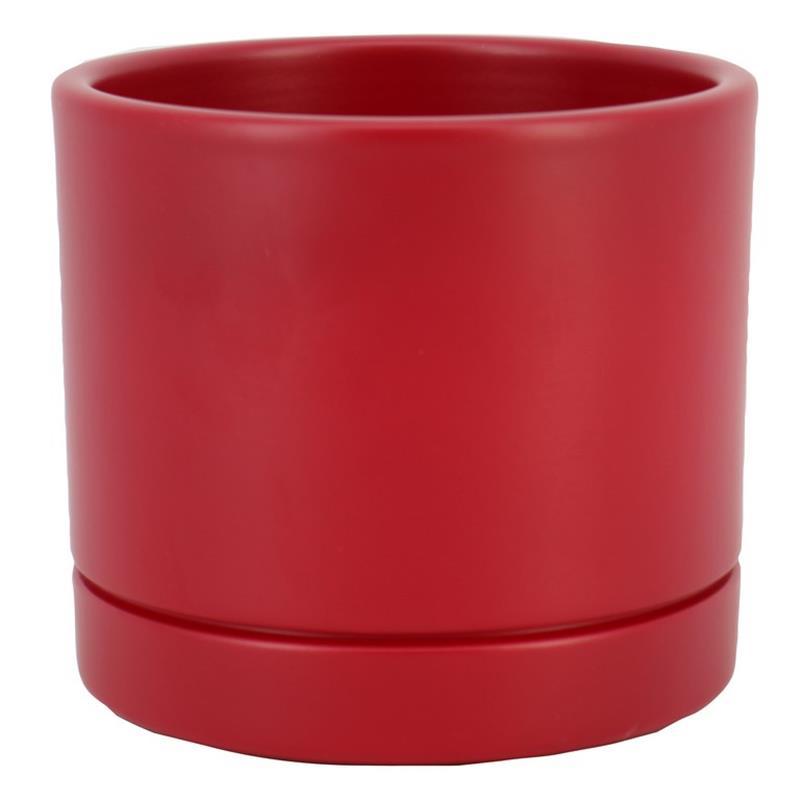 Pot Lynn d13.5 h12cm wijnrood mat es/12
