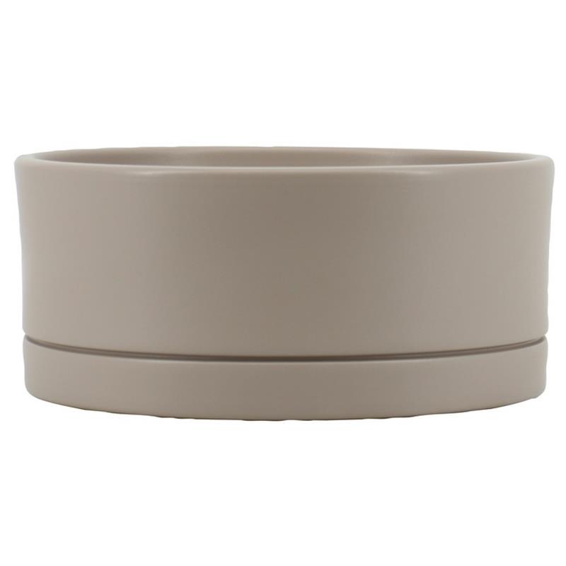 Schaal Lynn d22.5 h10.5cm taupe mat