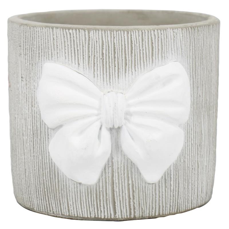 Macetero Bow d13.5 a13cm blanco es/12