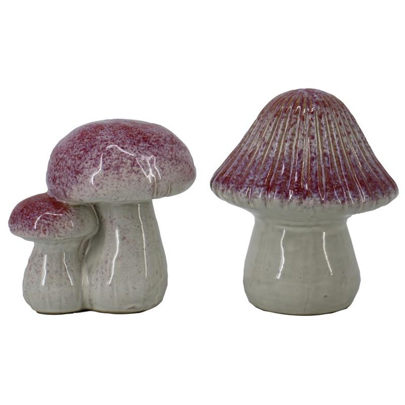 Decoratie Paddenstoel 13.4x13.4x16cm 2ass