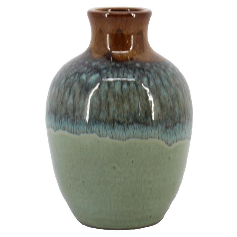 Deco botella Alice d7.5/18 a25cm marrón verde