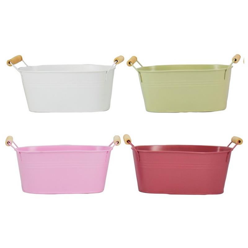 Pot Badia ovaal zink 21x12.5x9.5cm 4ass 2x es/9