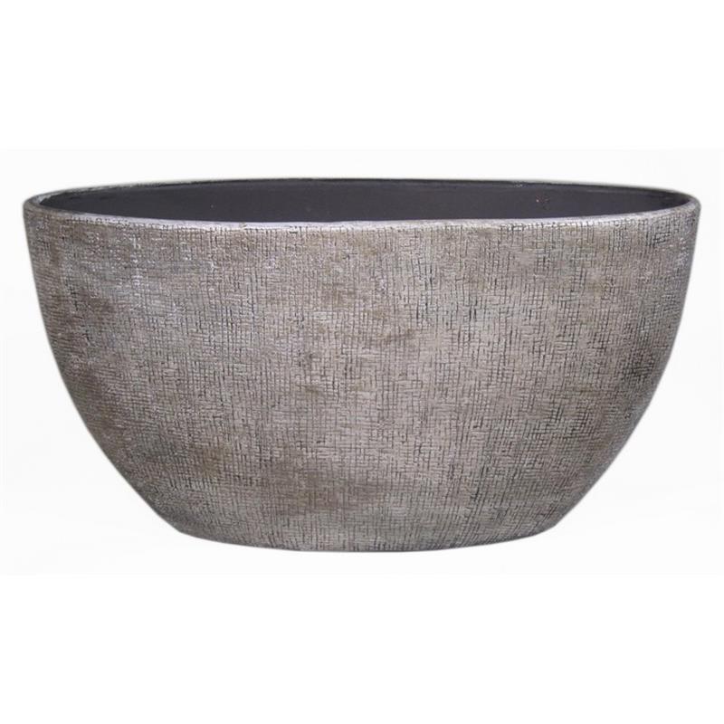 Topf Mira oval 49x20x25cm industriell weiß